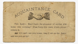 Old Acquaintance Card With Handshaking - Old Business Card Png