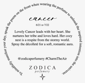 Cancer 50ml Crystal Infused Zodiac Perfume - Black And White Libra