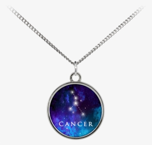 Cancer Zodiac Sign Starry Night Blue Charm Necklace - Necklace