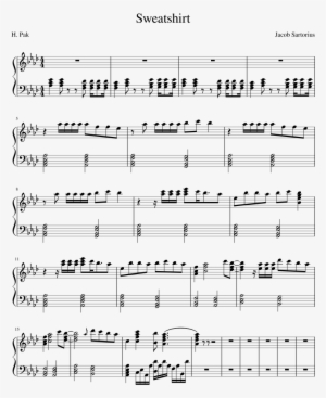 Sweatshirt Sheet Music Composed By Jacob Sartorius - Sweatshirt Jacob Sartorius Piano