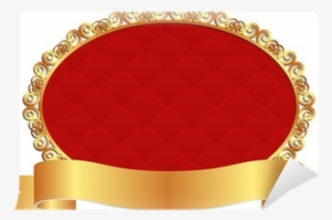 Red Background With Golden Ribbon Wall Mural • Pixers® - Oval Banner Vector