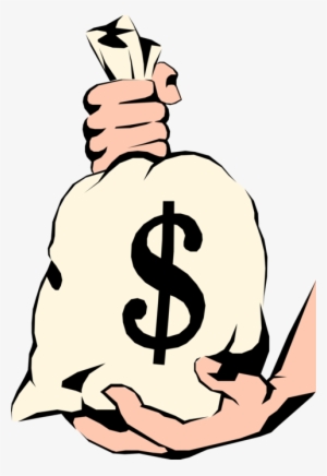 Hands Hold Dollars Money Bag - Money Bag Clip Art