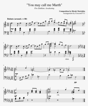 "you May Call Me Marth" Sheet Music Composed By Composition - You May Call Me Marth Sheet Music