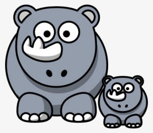 Picture Transparent Download Baby Rhino Clipart - Cartoon Hippo