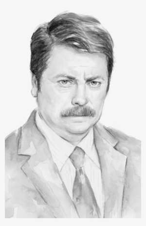 Bleed Area May Not Be Visible - Ron Swanson Canvas Print - Small By Olechka