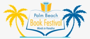 Cropped Cropped Pb Book Festival Logo Whitebg Palms - Black And White Palm Tree