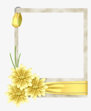 Borders And Frames, Page Borders, Flower Frame, Gallery - Yellow Flower Frame Png