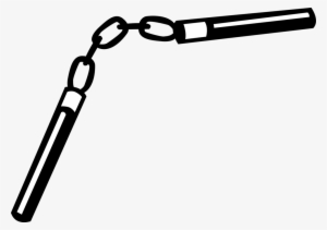 Vector Illustration Of Japanese Nunchakus Karate Sticks - Weapons Clip Art Png