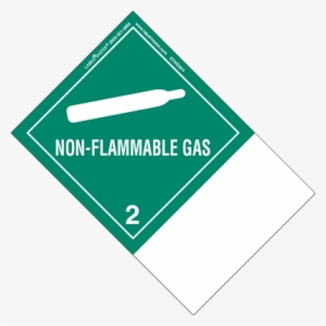 Non-flammable Gas Label, Blank, Paper, Extended Tab - Non Flammable Gas Label