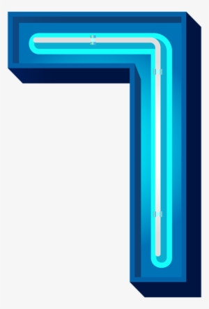 Number Seven Blue Neon Png Clip - Neon Blue Numbers Png