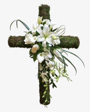 Stunning Cross - Cross And Flowers Png
