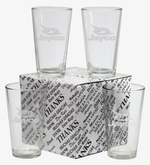 View High-res Image - Promotional 16 Oz. Mixing Glass Thank You Set Of Four