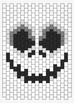 Face Of Jack Skellington Mask Bead Pattern - Monochrome