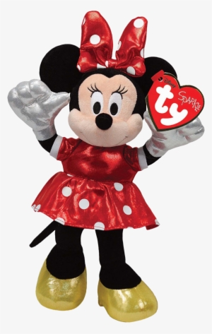 Minnie Mouse Red Sparkle 8” Beanie Babies Plush - Ty Sparkle Minnie Mouse