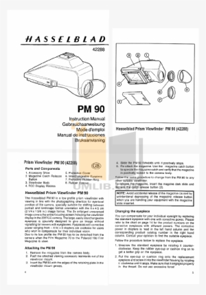 Pdf For Hasselblad Other Prism Viewfinder Pm90 Camera-accessory - Camera