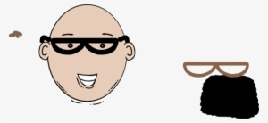 Bald Man Face Cartoon With Mustache Clip Art At Clker - Bald Man With Glasses Cartoon