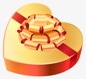 Gold Heart Chocolates Box Png Clipart Picture - Heart Box Of Chocolates Png