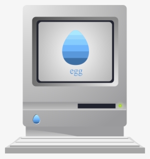 Anachronistic Vintage 'egg' Computer From Glitch Icons - Macintosh Clipart