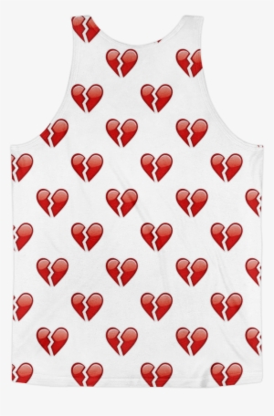 All Over Emoji Tank Top - Broken Heart Emoticon Emoji Pillow Case Cover Fun Loving