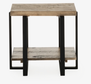 Image For Grey Brown Wood And Metal End Table From - Coffee Table