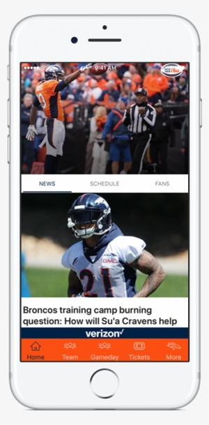 Launch Broncos 365 Mobile App & Select The Tickets - Smartphone