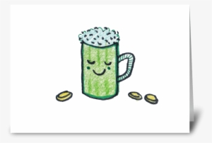 Green Beer Greeting Card - Illustration