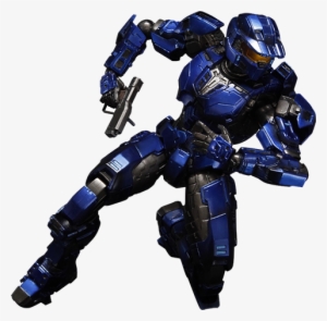 Blue Spartan Mark V Collectible Figure - Halo Master Chief Blue