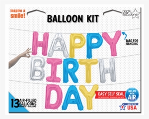 Multicolor Happy Birthday Balloon Kit Available At - Happy Birthday Kit - Multi Color Air-filled Foil Balloon