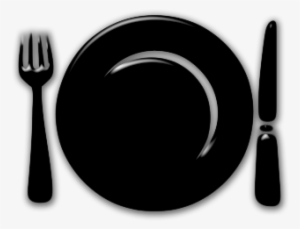 Picture Black And White Diner Clipart Plate Lunch - Clip Art Black Plate