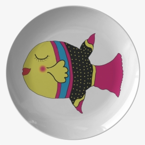 Sweet Fish Face Dinner Plate - 3352 Boy's Next Level Youth Cvc 3/4-sleeve Raglan