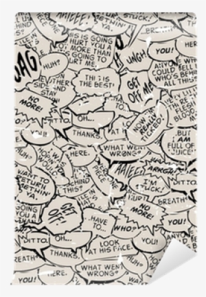 Collage Of Comic Book Dialogue Bubbles Wall Mural • - Comic Strip Background Black And White
