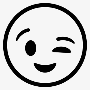 Winking Emoji Rubber Stamp - Smiley Emoji Clipart Black And White
