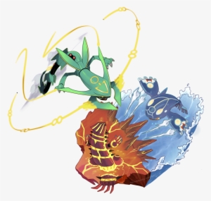 Ancient Battle By Nganlamsong - Pokemon Mega Rayquaza Groudon Kyogre