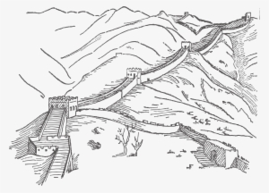 Clip Art Download Great Wall Of Tiananmen Square Temple - Great Wall Of China Black And White