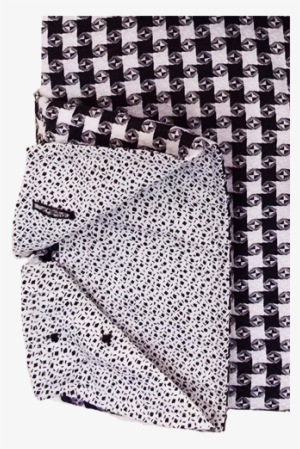 Flawless Fit Semi-spread Collar White & Black Swirls - Woman's Small Utility Cloth (servilleta)