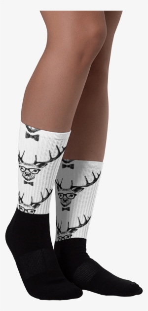 Deer Antler Black Foot Socks - Sock