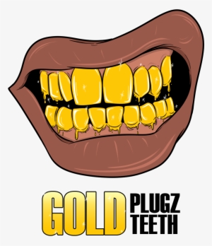 Smile Vector Tooth Grillz - Cartoon Gold Grill Png