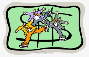 Dollar Sign, Skaters Royalty Free Vector Clip Art Illustration - Cartoon