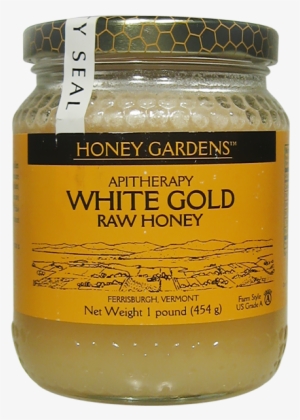 Honey Gardens White Gold Raw Honey Jar-16 Oz - Honey Gardens White Gold Raw Honey - 1 Lb