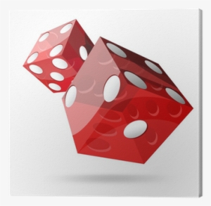 Two Red Dice Cubes On White Background Canvas Print - Dice