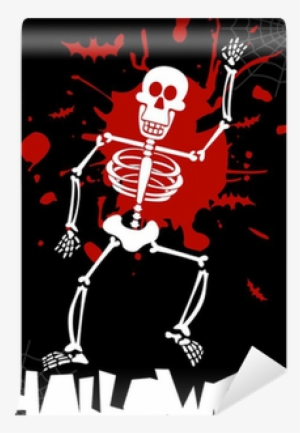 Halloween Dancing Skeleton Background Wall Mural • - Skeleton Halloween Background