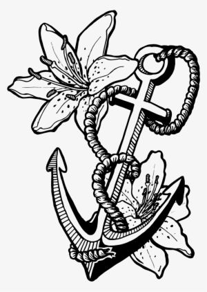 Tattoo Book White Lilies Transprent Png Free - Anchor With Lily Tattoo Designs
