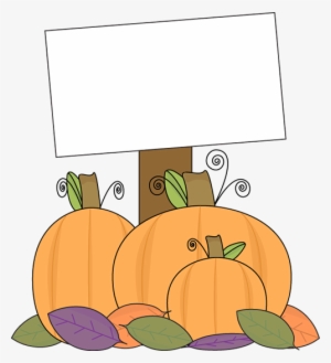 Pumpkin With A Blank Sign - Pumpkin Patch Clipart
