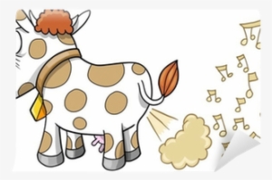 Farting Music Cow Vector Illustration Wall Mural • - Cartoon Cow Farting