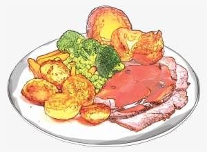 Enjoy A Lovely Roast Dinner Together With Different - Sunday Lunch Clipart