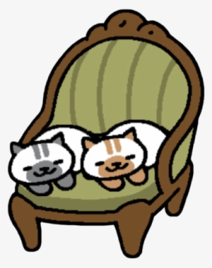 Melange And Macchiato Leaving Fur On The Antique Chair - Neko Atsume Melange And Macchiato