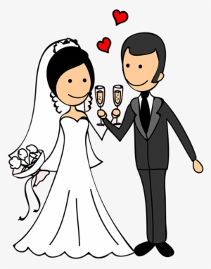 Novios Brindis - Wedding Couple Doodle