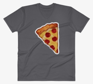 Men's Emoji V Neck - Pizza Slice Emoji Tshirt Pepperoni Pie Cheese Crust