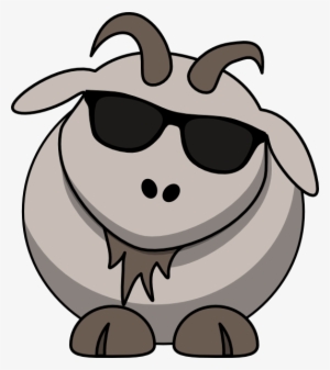 Goat With Sunglasses Clip Art At Clker - Goat With Glasses Cartoon