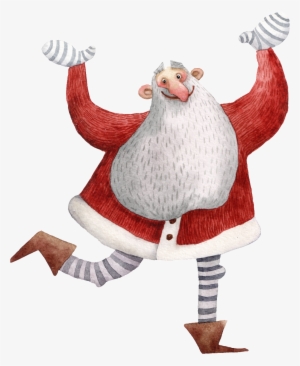 Hand-painted Happy Old Man Png Transparent Material - Santa Claus